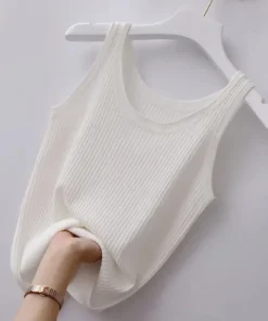 Alternative view of Sexy Sleeveless Camisole T-Shirt Basic Tank Top Girls All-match Streetwear Tees Y2K O-Neck Crop Tops Women New In Clothes Skinny