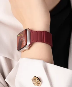 Alternative view of Magnetic Silicone Strap for Apple Watch Band Ultra 2 49mm 45mm 41mm Bracelet for Iwatch Series 9 8 7 6 SE 5 4 38 42mm 44mm 40mm