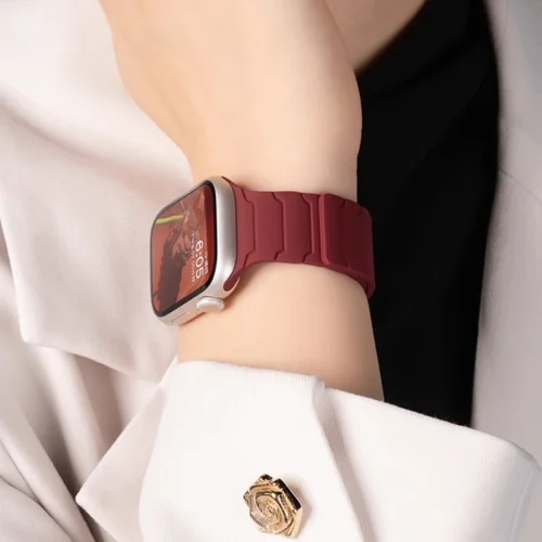 Alternative view of Magnetic Silicone Strap for Apple Watch Band Ultra 2 49mm 45mm 41mm Bracelet for Iwatch Series 9 8 7 6 SE 5 4 38 42mm 44mm 40mm