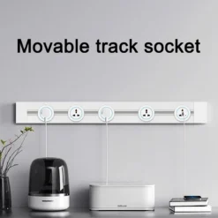 Universal Electrical Outlet with USB Ports, Track Socket Kitchen Wall Adapter for FR EU US UK Standards