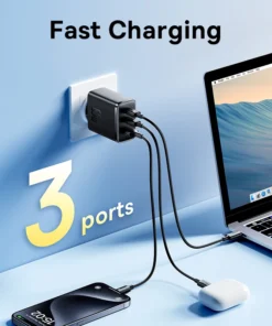Alternative view of Baseus 65W GaN Charger PD Charge Type C USB Charger Support QC Portable Fast Charger For iPhone 17 16 15 14 13 12 Laptop Charger