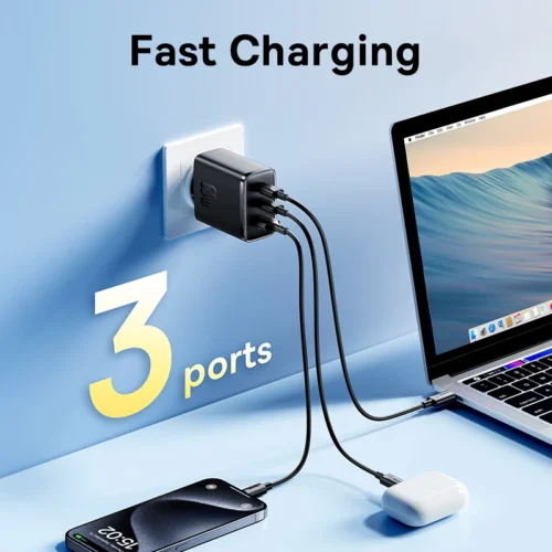 Alternative view of Baseus 65W GaN Charger PD Charge Type C USB Charger Support QC Portable Fast Charger For iPhone 17 16 15 14 13 12 Laptop Charger