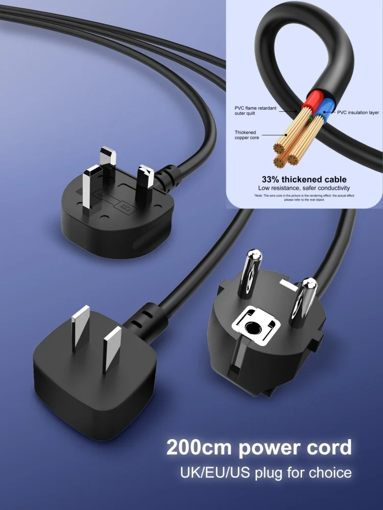 LDNIO Cube Power Strip 65W Surge Protector with 2M Extension Cord for Multiple Plug Types - Image 6