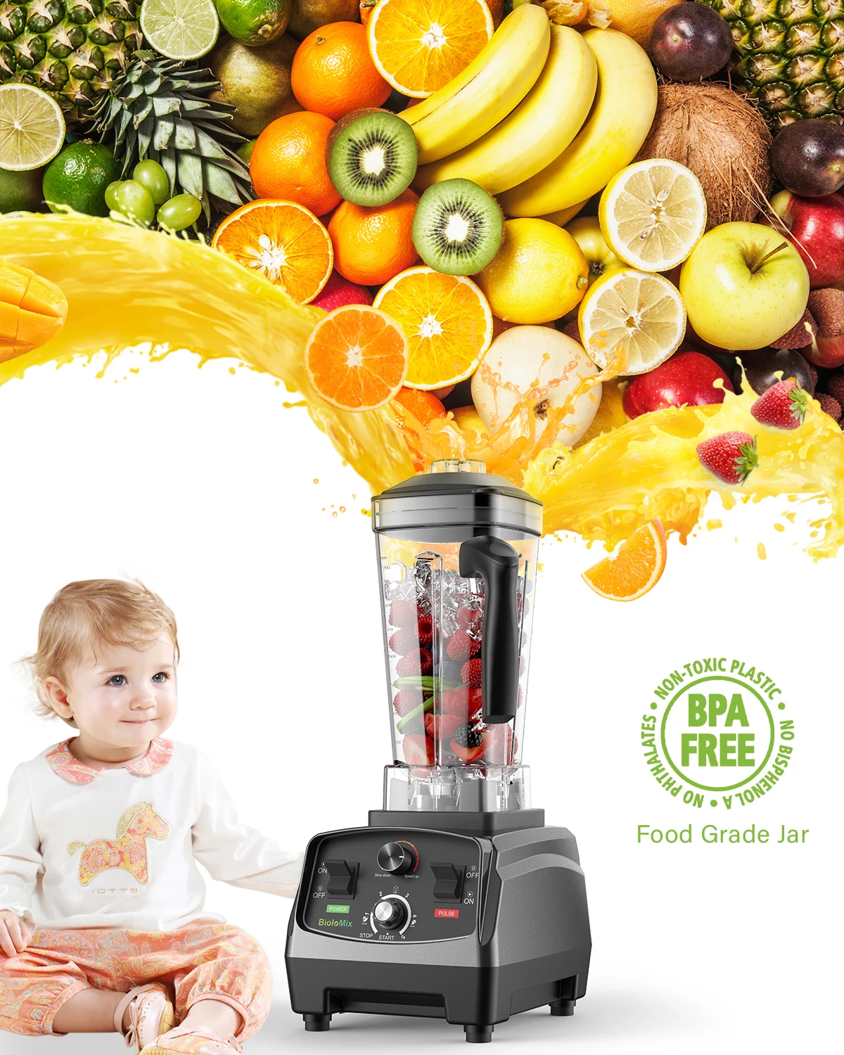 Heavy-Duty 2L Blender with Timer and BPA Free Design for Smoothies and Juicing - Image 4