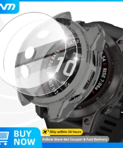 Glass+Case for Garmin Fenix 8 7X 6X Pro 7 6 7S 6S 5 5S Solar AMOLED Screen Protector Tempered Glass&Protective Case Accessories