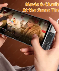 Alternative view of 2 In 1 USB C To Type-C Converter Mobile Phone Charging / Earphone Splitter Type C Adapter For Xiaomi Huawei IPhone 15 IPhone 16