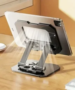 Adjustable 360° Rotatable Tablet Stand - Foldable Desktop Holder for 4-Inch and Larger Tablets