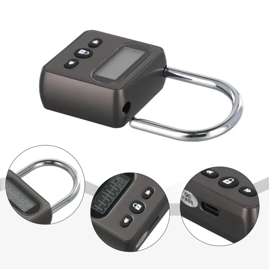 Metal Timer Padlock with LCD Display - 999-Hour Electronic Anti-Addiction Lock - Image 6
