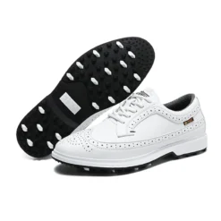 Alternative view of Men's Golf Shoes with Breathable Design in Leather, Sizes 39-47