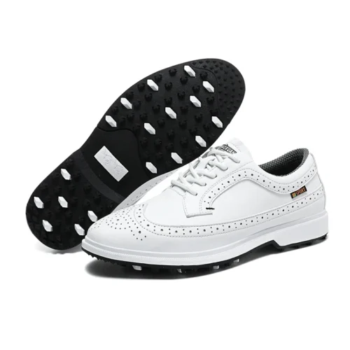 Alternative view of Professional Golf Shoes Men High-Quality Leather Breathable Sports Shoes Golf Competition Training Shoes Plus Size Shoes 39-47#