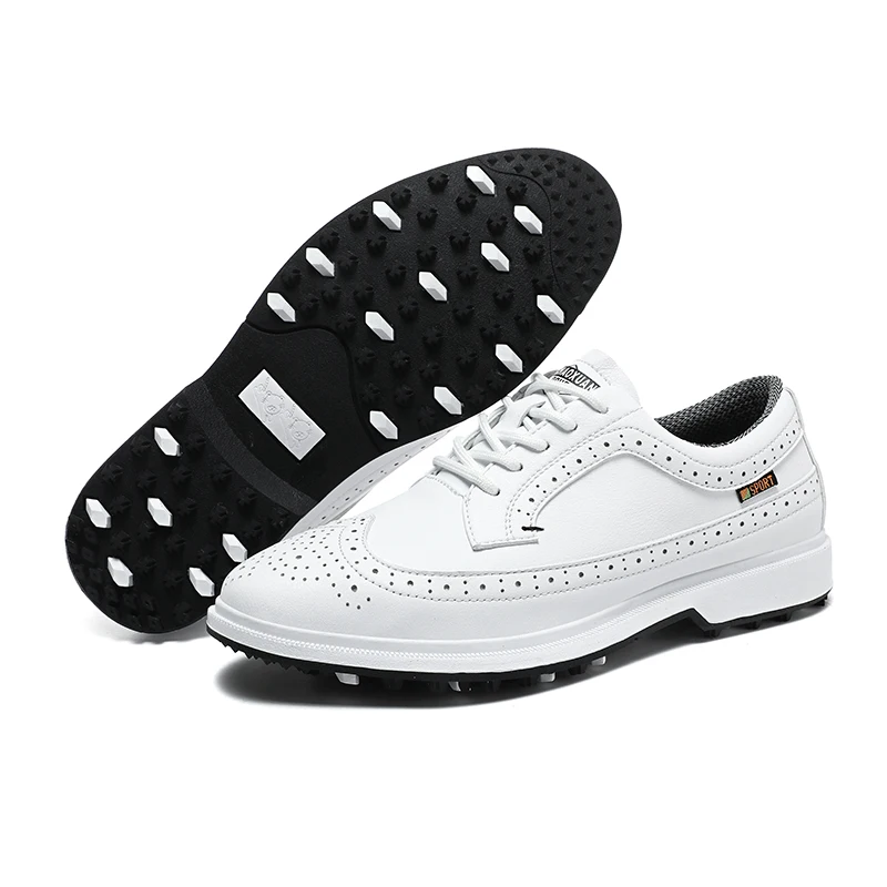 Professional Golf Shoes Men High-Quality Leather Breathable Sports Shoes Golf Competition Training Shoes Plus Size Shoes 39-47# - Image 2