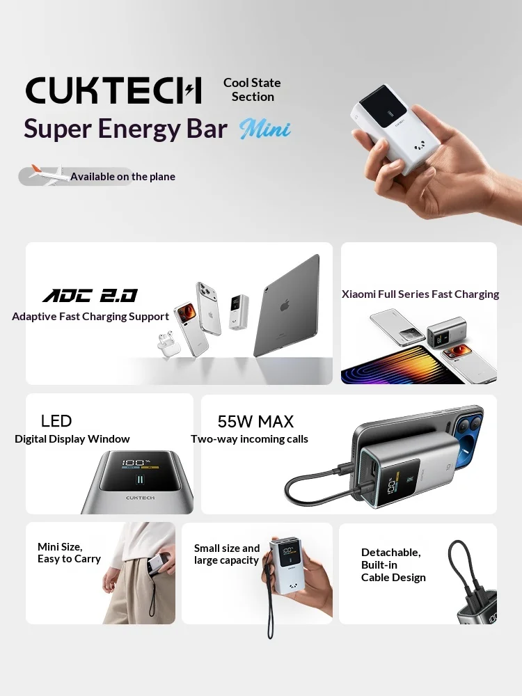 CUKTECH 10,000mAh Fast Charging Portable Power Bank – Compact Mini Battery - Image 5
