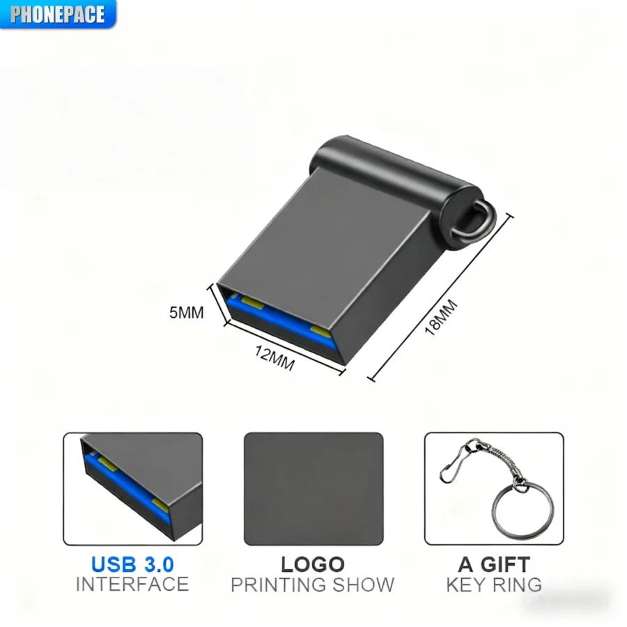 PHONEPACE USB Flash Drive - High-Speed 3.0 Mini Pendrive, 64GB & 128GB Storage Options - Image 6