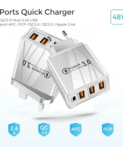 Alternative view of 48W Fast USB-C Charger with Quick Charge 3.0 for Mobile Phones - EU/US Plug