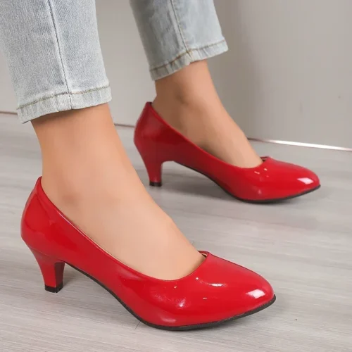 Alternative view of Women Pumps Nude Shallow Mouth Women Shoes New Fashion Office Work Wedding Party Shoes Ladies Low Heel Shoes Summer Heels