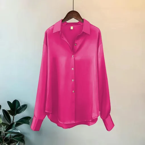 Casual Long Sleeve Button Shirts for Women - Elegant Autumn Winter Korean Blouses for Office Wear - Image 6