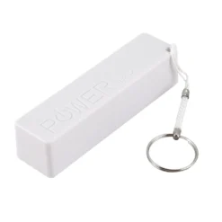 Portable External Power Bank Charger with Keychain Design for On-the-Go Users (White)