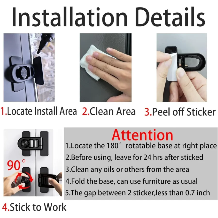 Child Safety Lock for Refrigerator and Oven – Baby Proofing Locks - Image 3