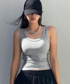 Camisole Tank Soft Top For Women Summer Outfits Tight And Sexy Tank Top Knitted Bottom Shirt And Sleeveless Top For Outerwear