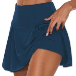 Alternative view of High Waist Tennis and Dance Skirt Shorts - Quick-Dry Solid Color for Women