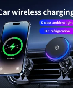 30W Ice Cooling Magnetic Wireless Car Charger Fast Charging Station for iPhone15 14 13 12 Pro Max MacSafe Car Phone Holder Stand