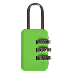 Resettable Combination Padlock - 3-Digit Design in Black for Luggage, Lockers, and Sheds - Green
