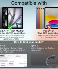 Alternative view of Case for iPad Air 11-Inch M3/M2 (2025/2024), iPad Air 5/4 (2022/2020 5th/4th Generation 10.9-Inch), Slim Stand Hard Back Shell