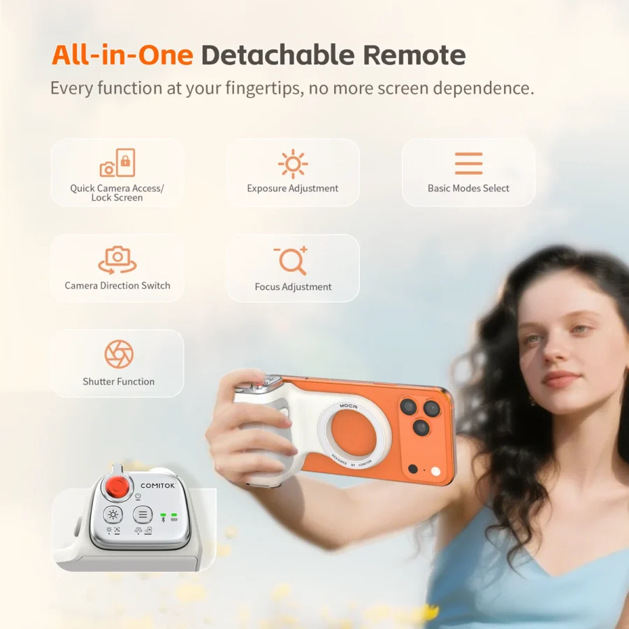 COMITOK Magnetic Phone Camera Hand Grip Smart Holder with Remote Control for Iphone & Android Shooting Aid Accessory - Image 3