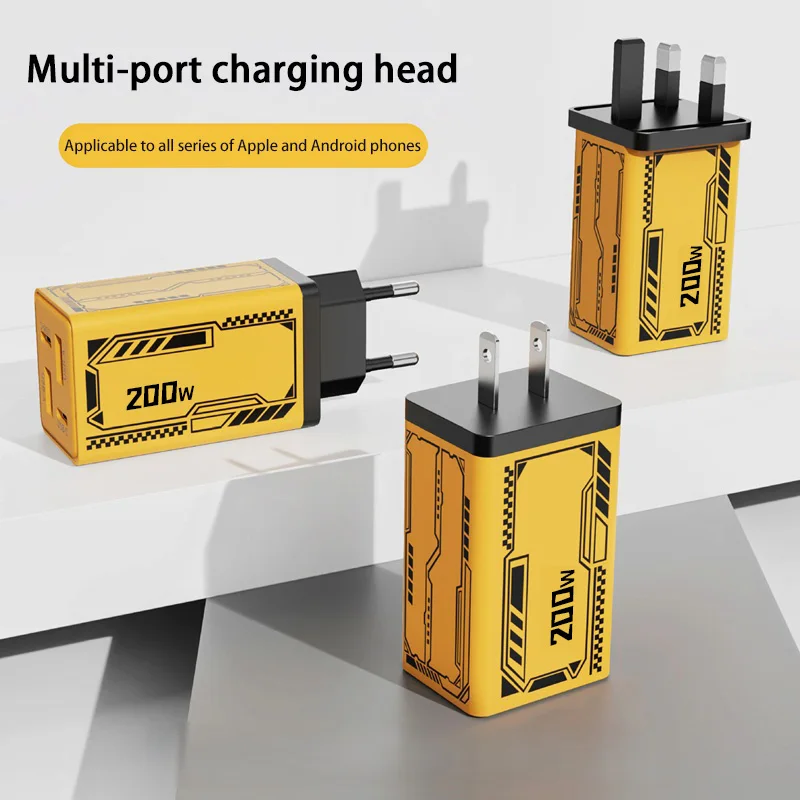 Gan 200W Multi Port Charger With Dual Pd And Dual Typec Charging Head Suitable For Huawei Iphone Charger Fast Charging - Image 3
