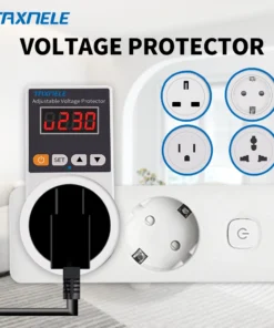 Automatic Voltage Protector Socket AC 220V Adjustable 16A Power Surge Protector EU Plug Socket Voltage Safe Refrigerator Protect