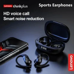 Lenovo LP75 Wireless Sports Earphones with Bluetooth 5.3 and Hi-Fi Stereo Sound for Music Enthusiasts