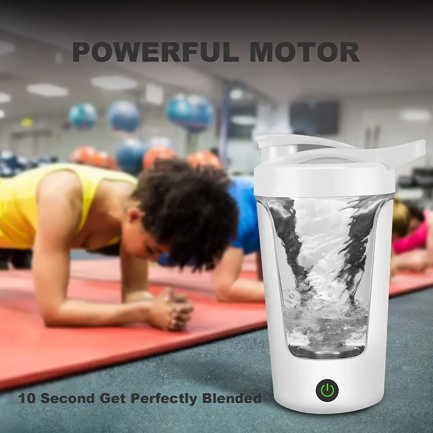 Electric Protein Powder Shaker Bottle with 450ml Capacity for Home and Travel - Image 2
