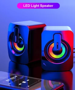 Alternative view of HIFI Stereo USB Wired Computer Speakers with LED Light for Desktop