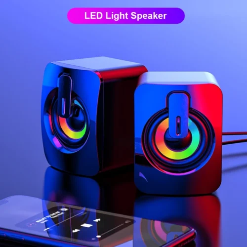 Alternative view of HIFI Stereo USB Wired Computer Speakers with LED Light for Desktop