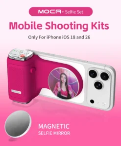 COMITOK MOCA iPhone Shooting Grip,Detachable rechargeable Bluetooth remote,DSLR Shutter/Focus Lock+Optional Fill Light/Mirror