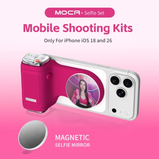 iPhone Shooting Grip with Detachable Bluetooth Remote and Optional Fill Light for Cameras - Image 7