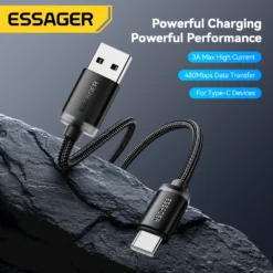 Alternative view of Essager USB Type C Cable 3A Fast Charging for iPhone 15, Huawei Mate 60, and Xiaomi Smartphones