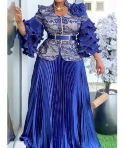 Plus Size African Dashiki 2-Piece Women’s Outfit - Tops and Skirts Set for Weddings and Parties