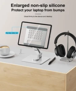 Alternative view of Aluminum Adjustable Tablet Stand – Folding Rotating Holder for iPad Pro and Air – Ideal for Home and Office Use