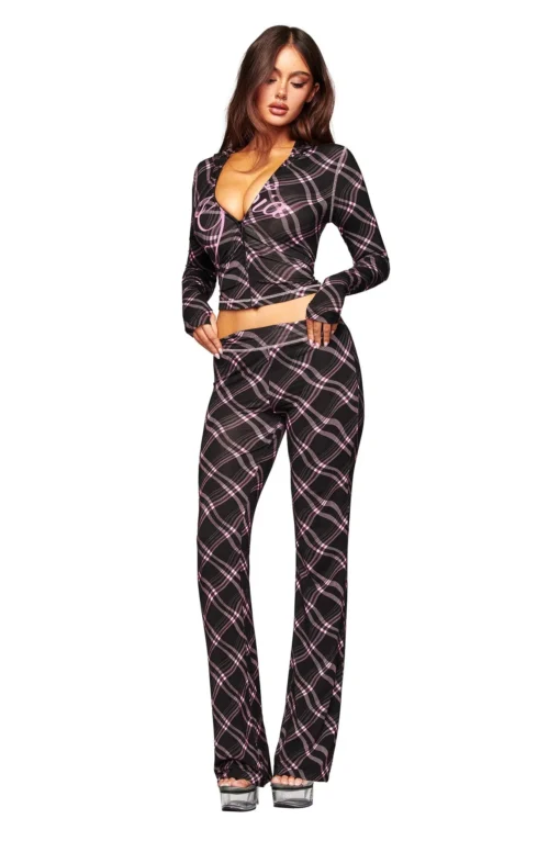 Two-Piece Long-Sleeved Suit Tracksuit + Solid Color + Open Collar + Women's Fashion - Image 6