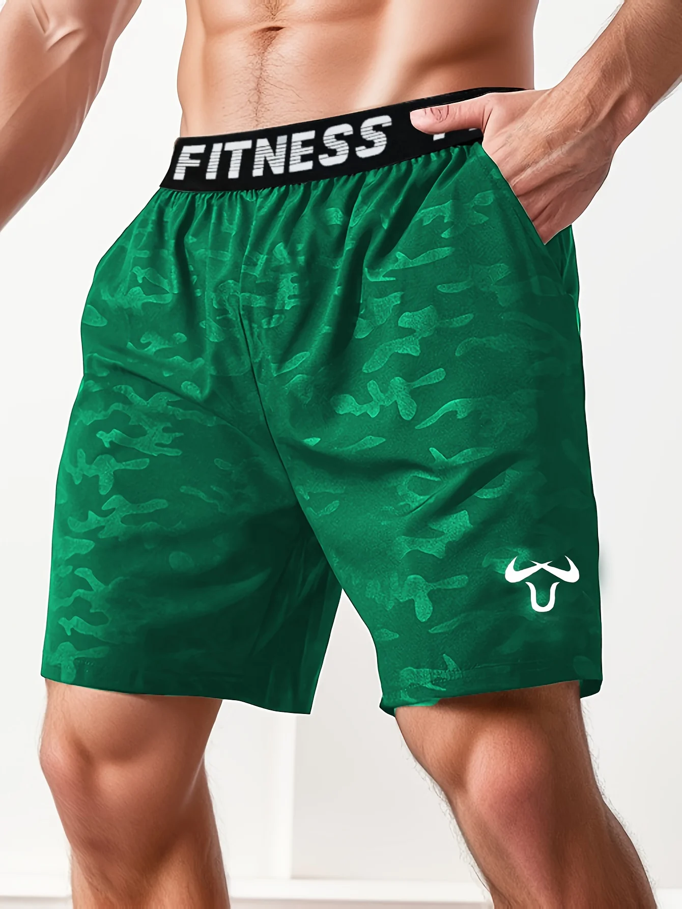Men's Quick Drying Training Shorts for Active Sportswear - Green, S