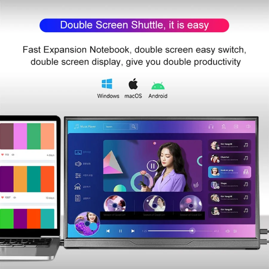 LANLIPU 15.6-Inch Portable Monitor - 1920x1200 Display with Type-C and Mini HDMI for Gaming and PC Use - Image 6