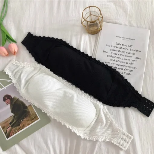 Lace Strapless Bra with Invisible Push Up and Seamless Design for Women - Image 6