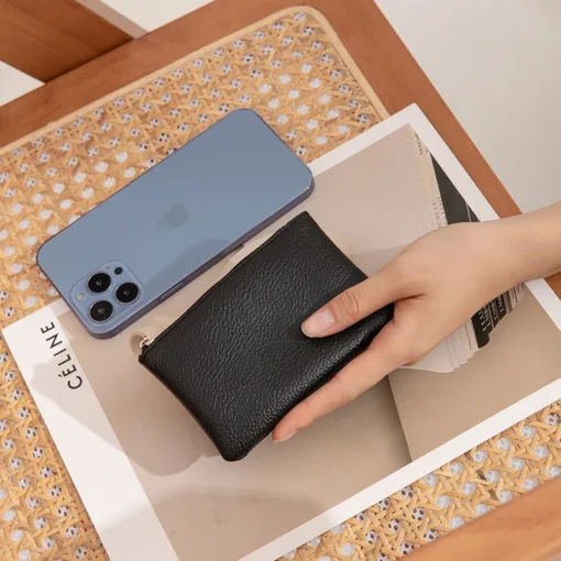 Fashion Women Zipper Short Wallet with Key Storage in High Quality PU for Ladies - Image 6