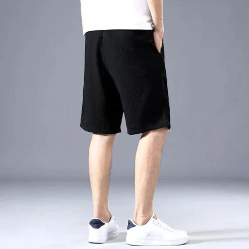 Alternative view of Lce Silk Shorts Men's Thin Sports Cropped Pants Loose Straight Leg Cool Breathable New Fashion Trend Casual XL-XXXL