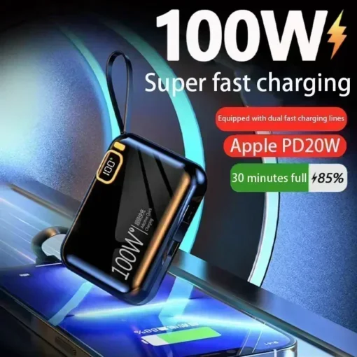 50000mAh Portable Power Bank with PD 100W Fast Charging for iPhone, Xiaomi, Samsung - Image 3