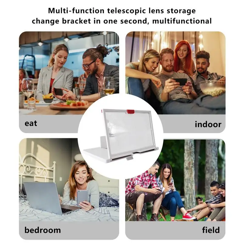 Curved Phone Screen Amplifier Stand with High-definition Projector for Mobile Phones - Image 4