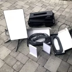 Starlink Satellite Internet Kit V2 with Rectangular Dish Router and Pipe Adapter