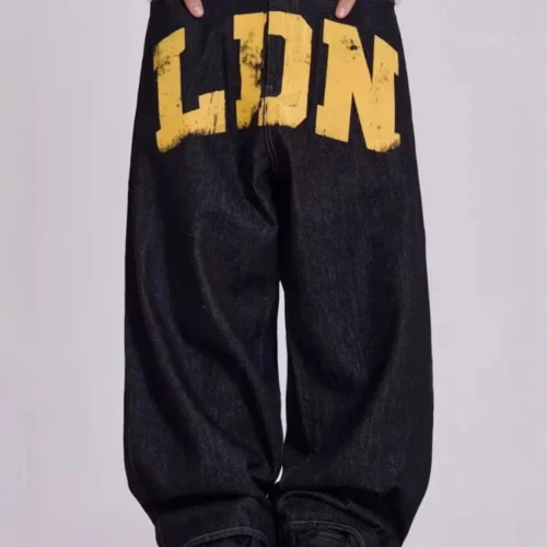 American Vintage Women's Black Wide Leg Denim Jeans