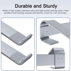 Alternative view of Aluminum Laptop Cooling Stand with Adjustable Riser for MacBook, Dell, HP, Lenovo